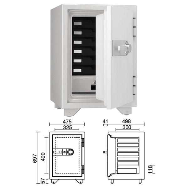 KMX-50SDA-W_キングスーパーダイヤル耐火金庫（警報器付）オフホワイト50L 110kg_【送料・設置料見積要】【代引不可】【メーカー直送】_KingCrown（日本アイ・エス・ケイ）