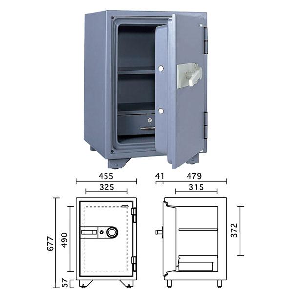 KS-50SD-DG_キングスーパーダイヤル耐火金庫 ダークグレー 50L 90kg_【送料・設置料見積要】【代引不可】【メーカー直送】_KingCrown（日本アイ・エス・ケイ）