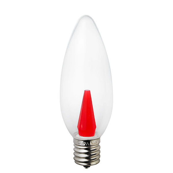 LDC1CR-G-E17-G328_1767500_LED装飾電球シャンデリア球形 E17 クリアレッド_ELPA（エルパ・朝日電器）