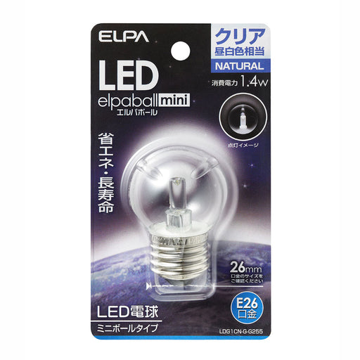 LDG1CN-G-G255_1688000_LED装飾電球 ミニボールG40形 E26 クリア昼白色_ELPA（エルパ・朝日電器）
