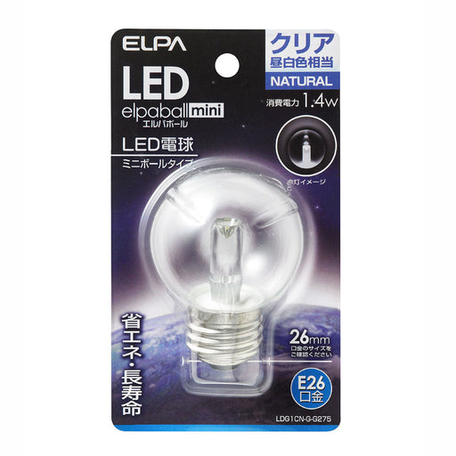 LDG1CN-G-G275_1688800_LED装飾電球 ミニボールG50形 E26 クリア昼白色_ELPA（エルパ・朝日電器）