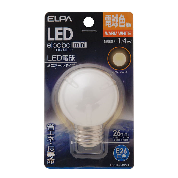 LDG1L-G-G271_1688700_LED装飾電球 ミニボールG50形 E26 電球色_ELPA（エルパ・朝日電器）