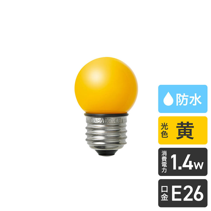 防水型LED装飾電球 ミニボール球形 E26 G40 イエロー LDG1Y-G-GWP253