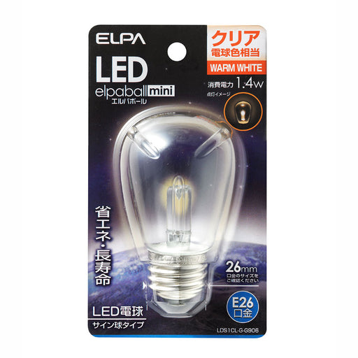 LDS1CL-G-G906_1689400_LED装飾電球 サイン球 E26 クリア電球色_ELPA（エルパ・朝日電器）