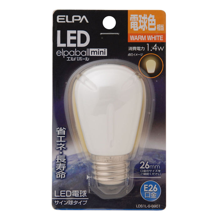 LDS1L-G-G901_1689100_LED装飾電球 サイン球 E26 電球色_ELPA（エルパ・朝日電器）
