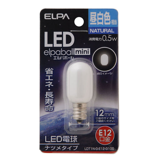 LDT1N-G-E12-G100_1684900_LED装飾電球 ナツメ球タイプ E12 昼白色相当_ELPA（エルパ・朝日電器）