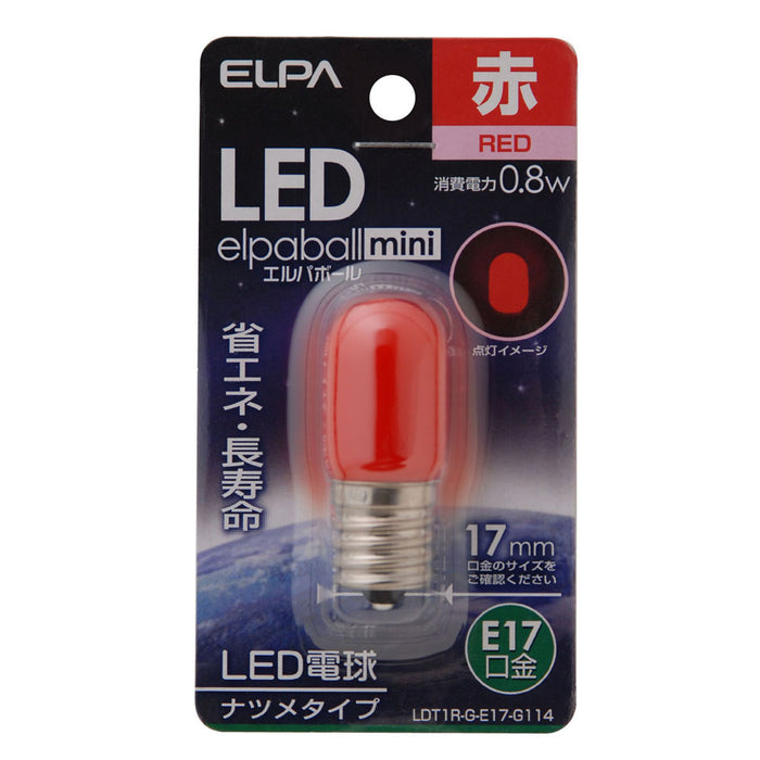 LDT1R-G-E17-G114_1686000_LED装飾電球 ナツメ球タイプ E17 赤色_ELPA（エルパ・朝日電器）