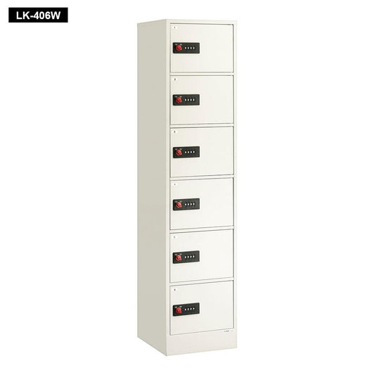 LK-406W_LKロッカー（ホワイト）（多人数用ロッカー）リゼロ・ロック 1列6段（6人用）_【送料・設置料見積要】【代引不可】【メーカー直送】_EIKO（エーコー）