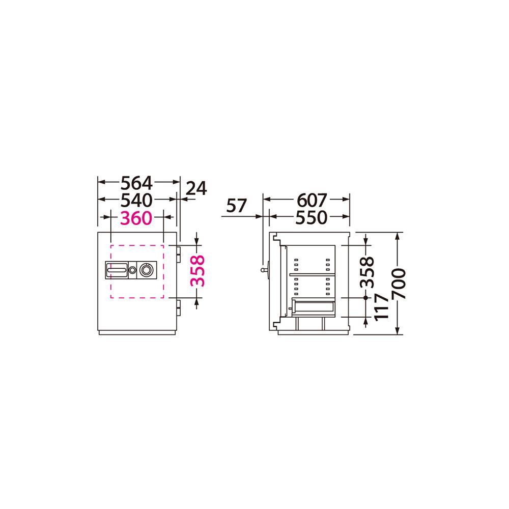 NCS-10 EIKO エーコー 業務用耐火金庫 ダイヤルタイプ（100万変換ダイヤル式） 2時間耐火 190kg 56L