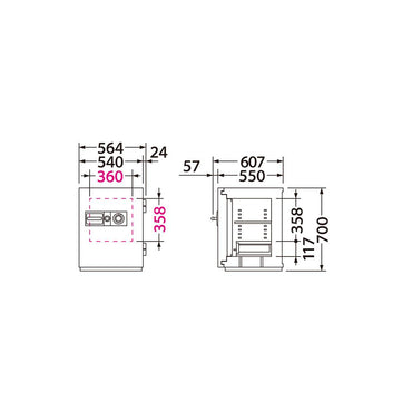 NCS-10 EIKO エーコー 業務用耐火金庫 ダイヤルタイプ（100万変換ダイヤル式） 2時間耐火 190kg 56L
