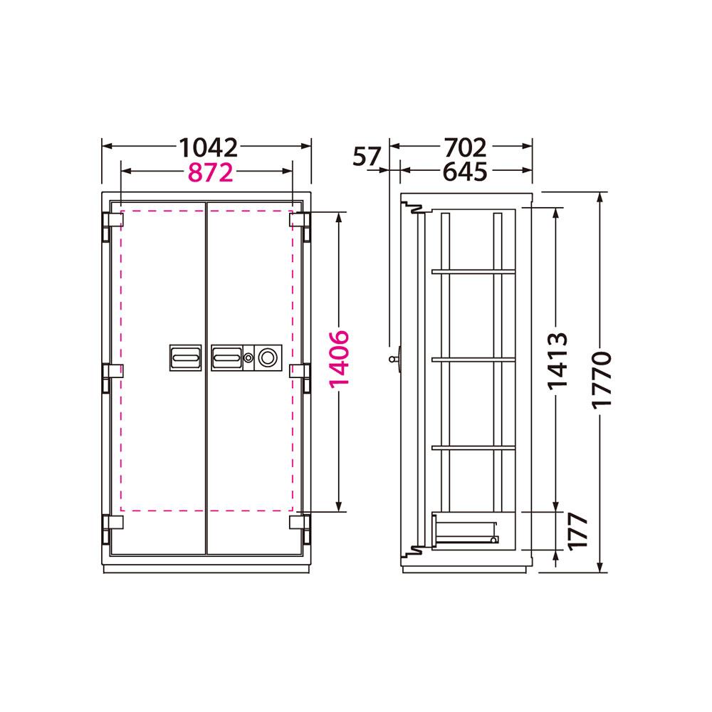 NCW-53 EIKO エーコー 業務用耐火金庫 ダイヤルタイプ（100万変換ダイヤル式） 2時間耐火 770kg 620L