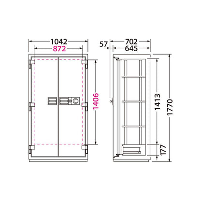 NCW-53 EIKO エーコー 業務用耐火金庫 ダイヤルタイプ（100万変換ダイヤル式） 2時間耐火 770kg 620L