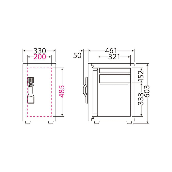 ONS-FE_GUARD MASTER（ガードマスター ）家庭用耐火金庫 テンキー・指紋認証マルチタイプ 37L  67kg_【送料・設置料見ーエクサイト・セキュリティ