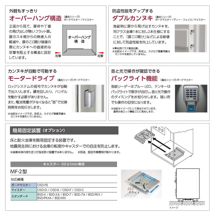 OSD-FE_GUARD MASTER（ガードマスター ）家庭用耐火金庫 テンキー・指紋認証マルチタイプ 51.5L 110kg_【送料・設置料見積要】【代引不可】【メーカー直送】_EIKO（エーコー）
