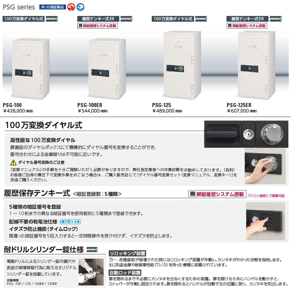 PSG-125 EIKO エーコー 投入保管庫 投入式耐火金庫 1時間耐火 90.5kg 395L