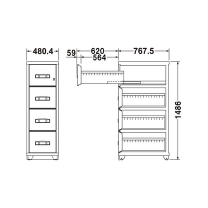 RA4-4G EIKO エーコー 耐火キャビネット カード認証タイプ 1時間耐火 320kg