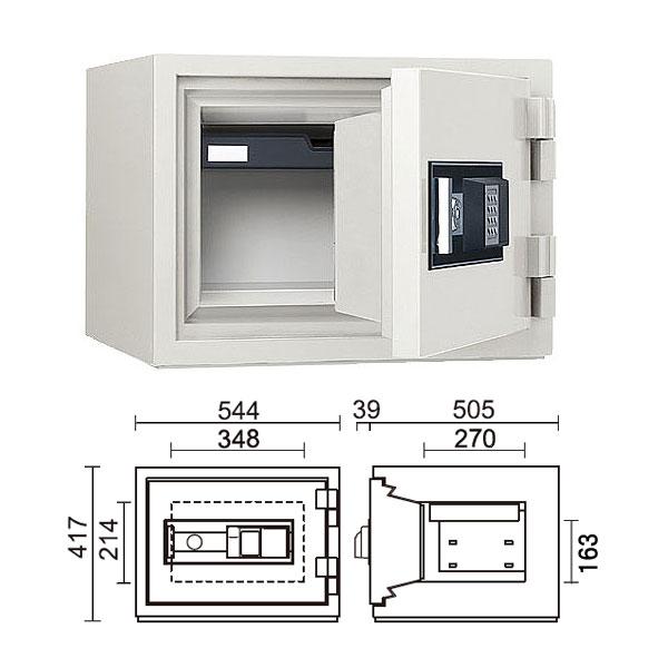STJ-20FPE_指紋認証式耐火金庫 ストロング 20L 110kg_【送料・設置料見積要】【代引不可】【メーカー直送】_KingCrown（日本アイ・エス・ケイ）