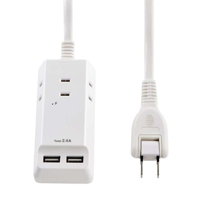 耐雷USBコード付きタップ0.5m_WL-2205SU_ELPA（エルパ・朝日電器）